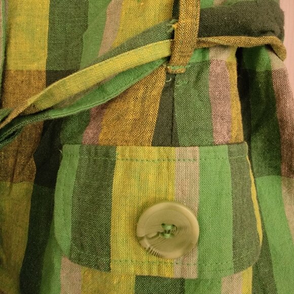 Sherry Taylor Checked Plaid Belted Shirt, Green, Size M, NWT - Picture 5 of 16